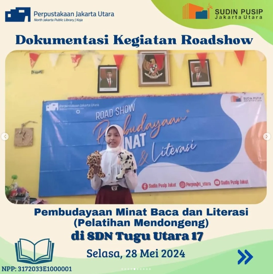 Roadshow Workshop Membaca Bersama Suku Dinas Perpustakaan Dan Kearsipan Kota Administrasi Jakarta Utara